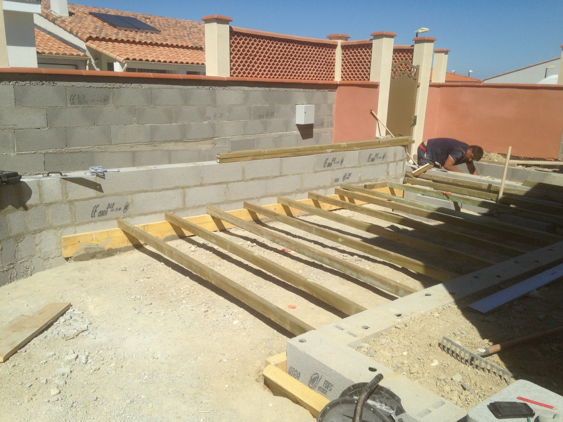 pose des lambourdes pour le parquet